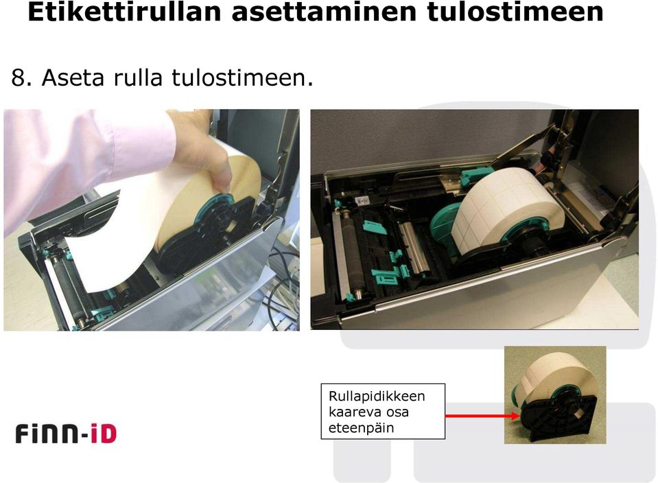 Aseta rulla tulostimeen.