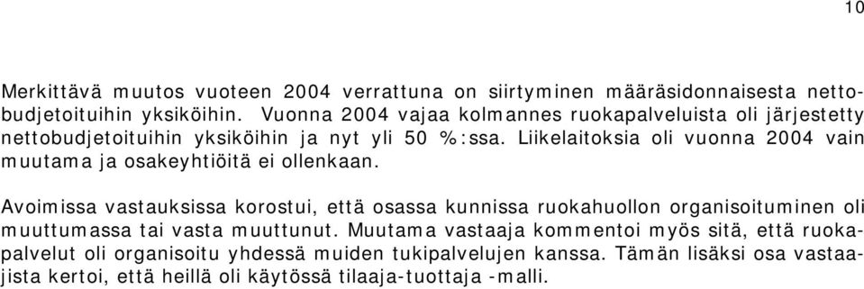 Liikelaitoksia oli vuonna 2004 vain muutama ja osakeyhtiöitä ei ollenkaan.