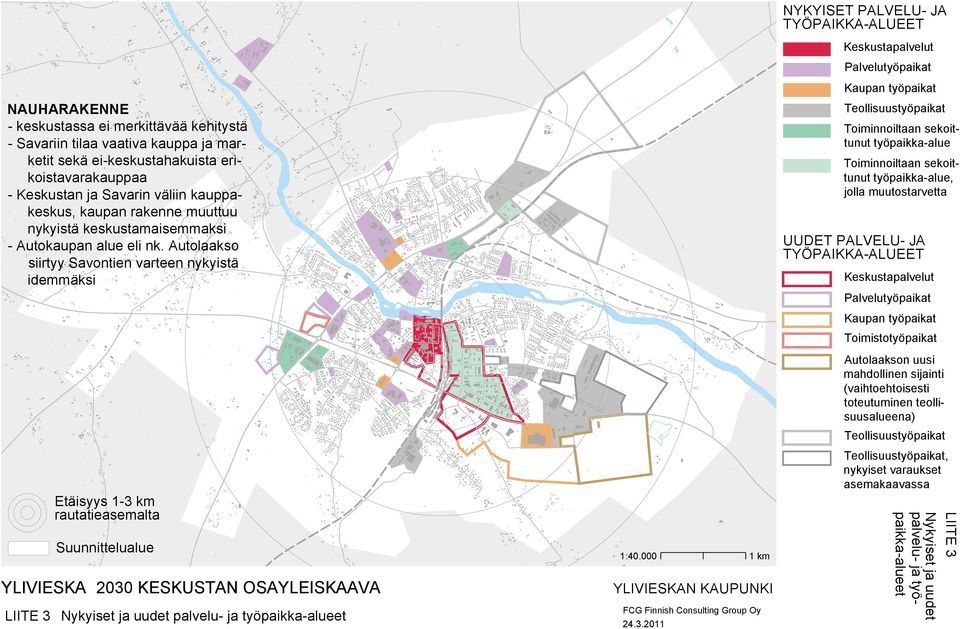 Autolaakso siirtyy Savontien varteen nykyistä idemmäksi Teollisuustyöpaikat Toiminnoiltaan sekoittunut työpaikka-alue Toiminnoiltaan sekoittunut työpaikka-alue, jolla muutostarvetta UUDET PALVELU- JA
