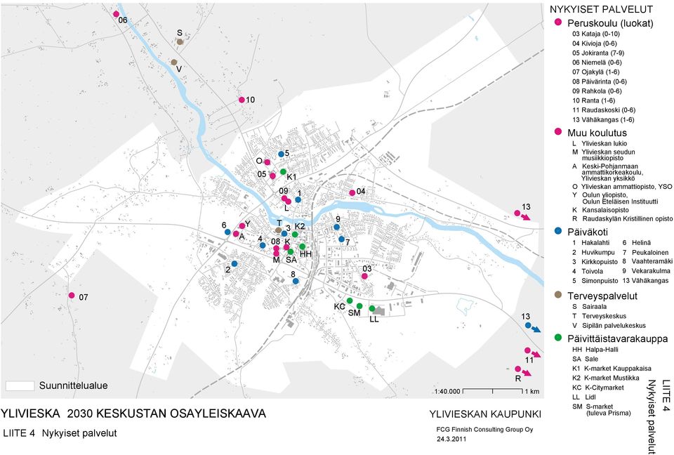 Ylivieskan yksikkö O Ylivieskan ammattiopisto, YSO Y Oulun yliopisto, Oulun Eteläisen Instituutti K Kansalaisopisto R Raudaskylän Kristillinen opisto Päiväkoti 1 Hakalahti 2 Huvikumpu 3 Kirkkopuisto