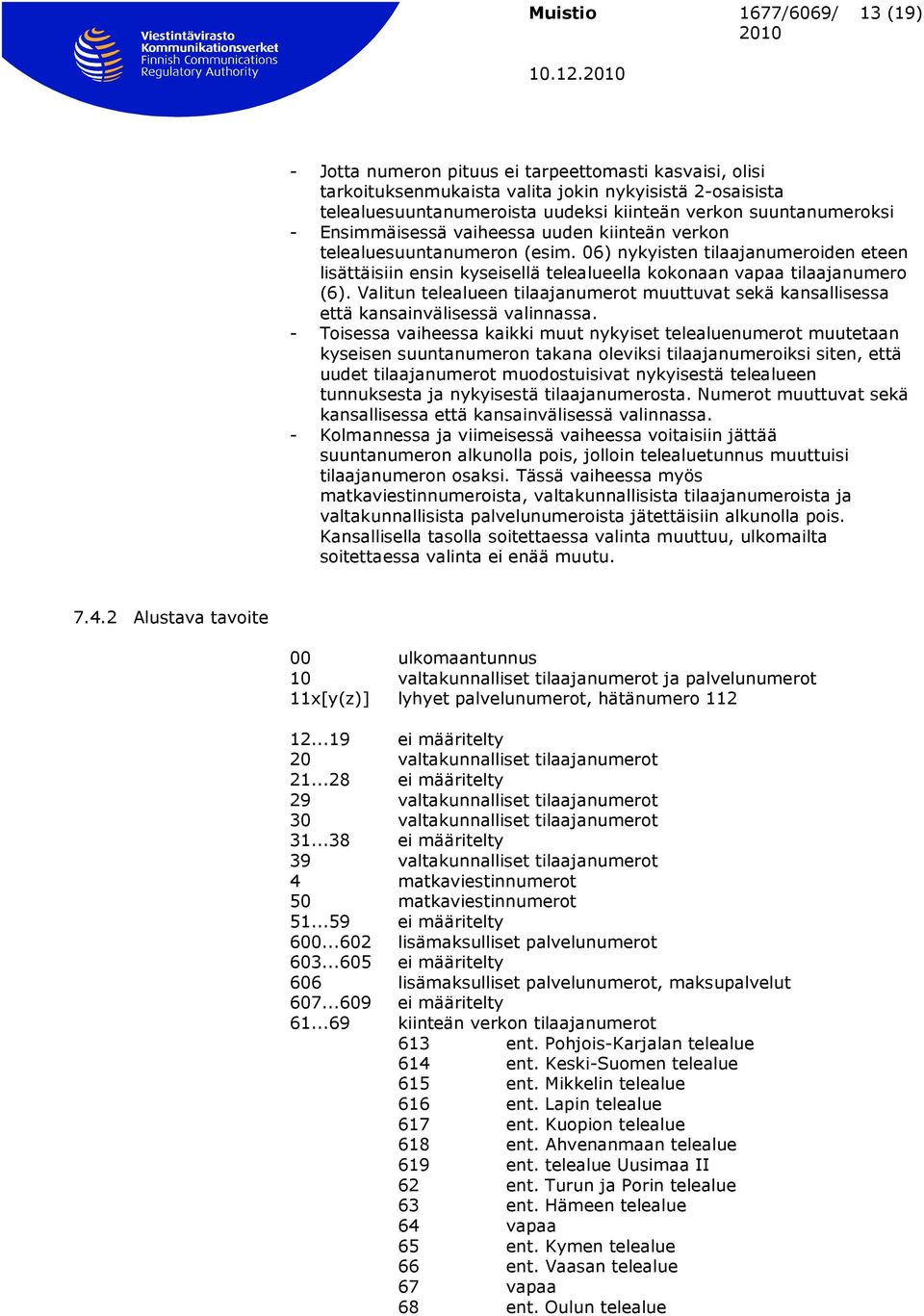 Ensimmäisessä vaiheessa uuden kiinteän verkon telealuesuuntanumeron (esim. 06) nykyisten tilaajanumeroiden eteen lisättäisiin ensin kyseisellä telealueella kokonaan vapaa tilaajanumero (6).