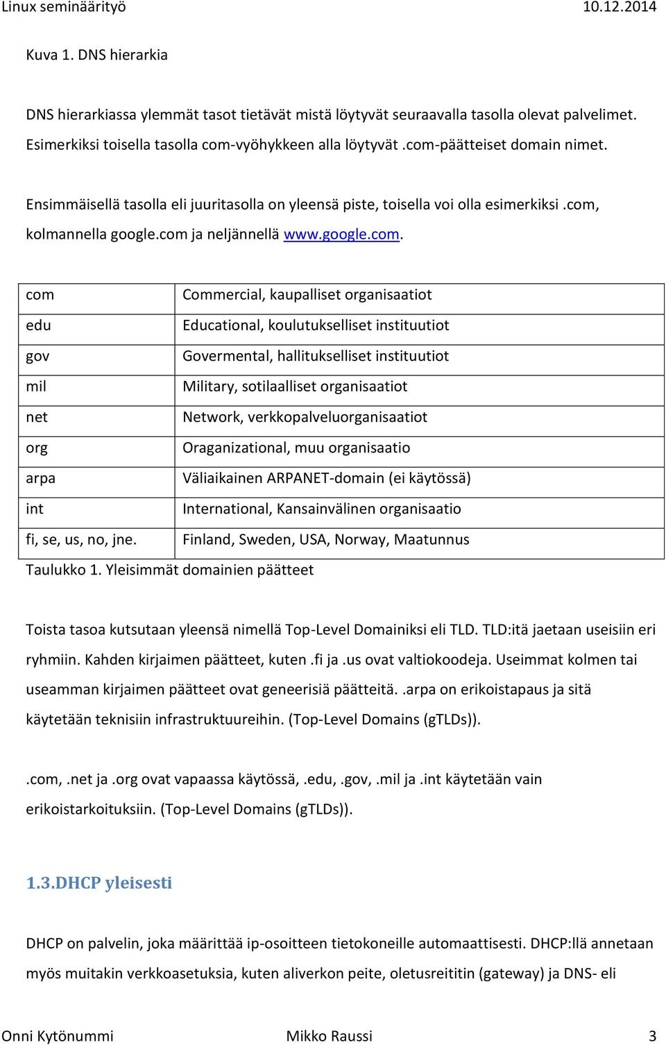 kaupalliset organisaatiot edu Educational, koulutukselliset instituutiot gov Govermental, hallitukselliset instituutiot mil Military, sotilaalliset organisaatiot net Network,