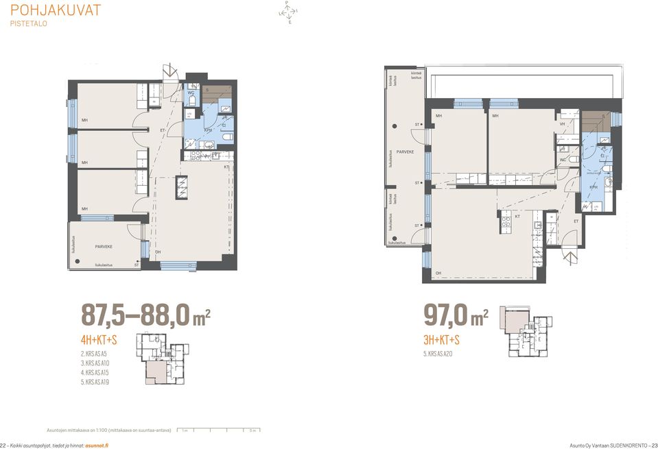 KR A A19 T 97,0 m 2 K TO Y K JANTKAAVO AK / MKRO HUOM! RUTUKN MTAT AATTAVAT OKA TODTA JK/KVAR. VRTOA, A OY VANTAAN UDNKORNTO VRTOANKUJA 5A, 01300 VANTAA 5. KR A A20 HUOM!