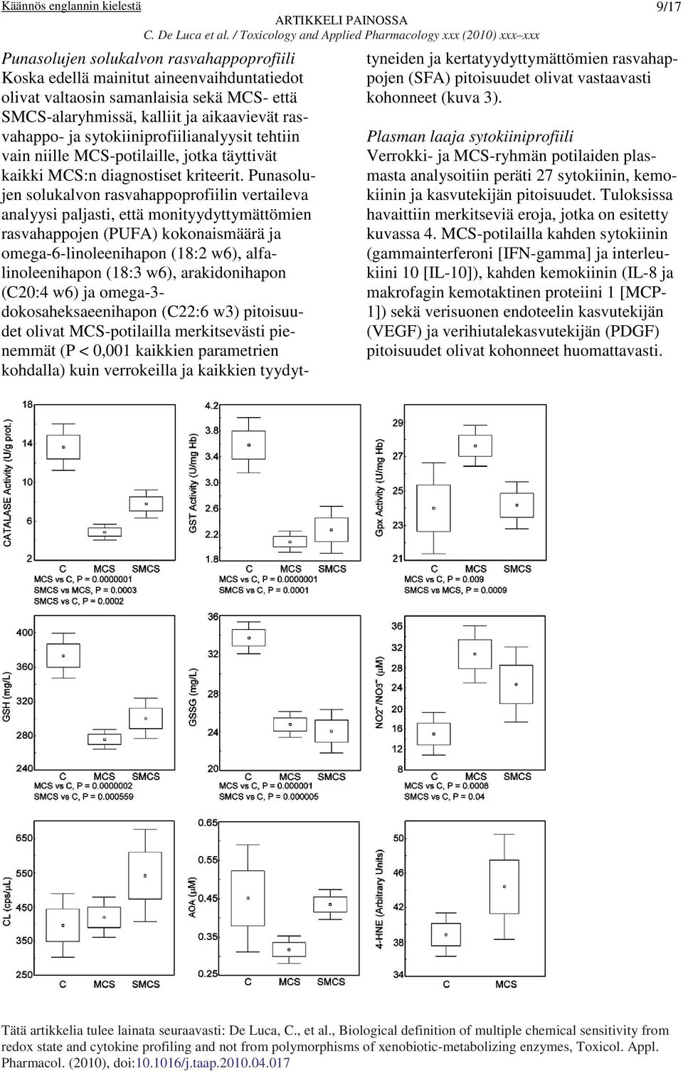 Punasolujen solukalvon rasvahappoprofiilin vertaileva analyysi paljasti, että monityydyttymättömien rasvahappojen (PUFA) kokonaismäärä ja omega-6-linoleenihapon (18:2 w6), alfalinoleenihapon (18:3