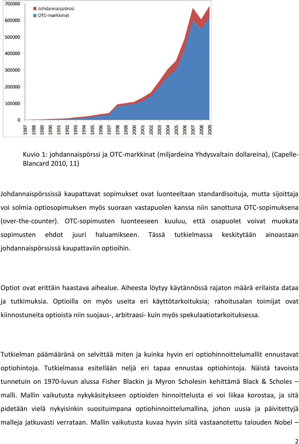 OTC-sopimusten luonteeseen kuuluu, että osapuolet voivat muokata sopimusten ehdot juuri haluamikseen. Tässä tutkielmassa keskitytään ainoastaan johdannaispörssissä kaupattaviin optioihin.