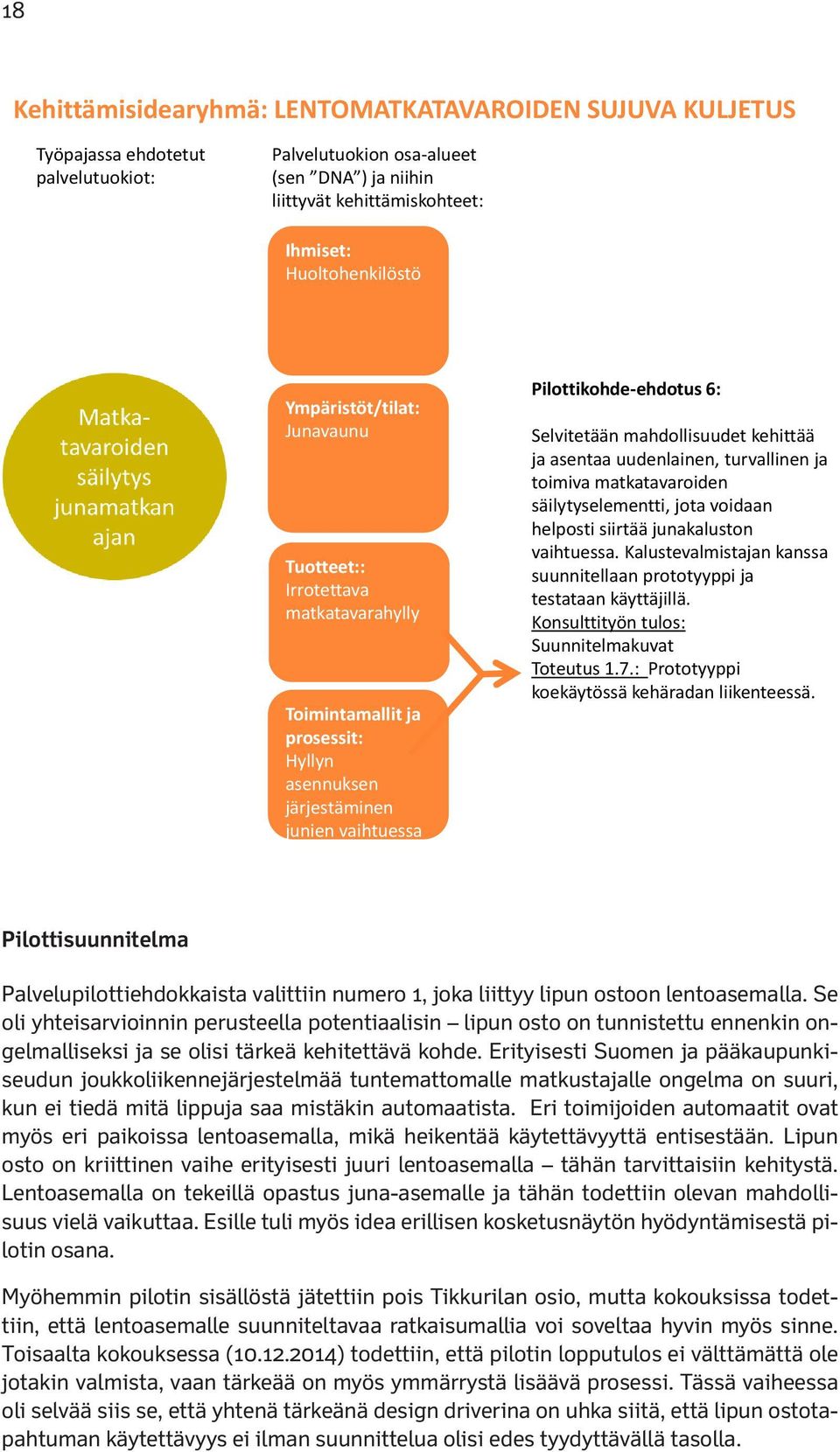 kehittää ja asentaa uudenlainen, turvallinen ja toimiva matkatavaroiden säilytyselementti, jota voidaan helposti siirtää junakaluston vaihtuessa.