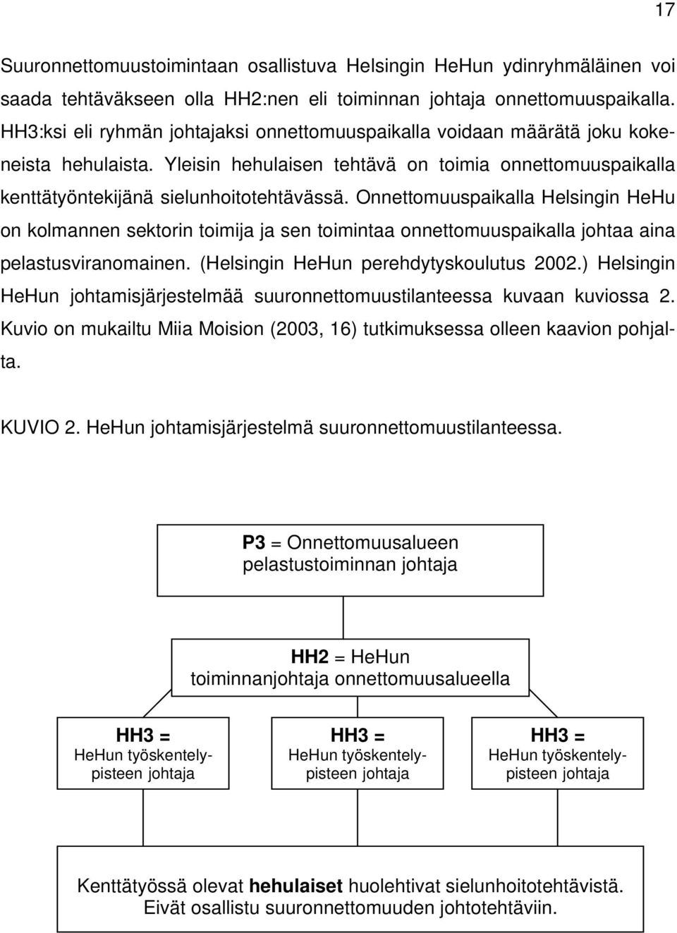 Onnettomuuspaikalla Helsingin HeHu on kolmannen sektorin toimija ja sen toimintaa onnettomuuspaikalla johtaa aina pelastusviranomainen. (Helsingin HeHun perehdytyskoulutus 2002.