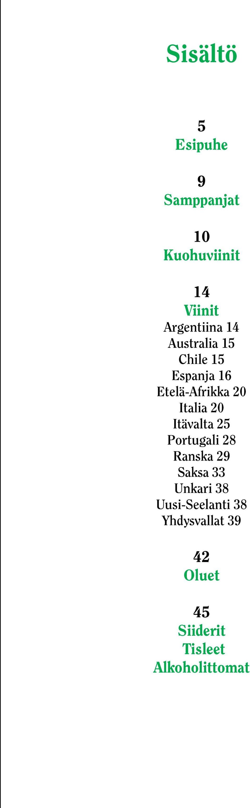 Italia 20 Itävalta 25 Portugali 28 Ranska 29 Saksa 33 Unkari 38