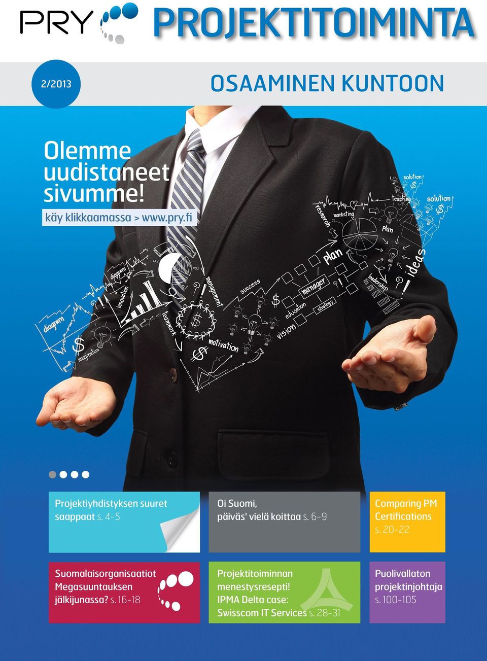 6-9 Comparing PM Certifications s. 20-22 Suomalaisorganisaatiot Megasuuntauksen jälkijunassa? s. 16-18 Projektitoiminnan menestysresepti!