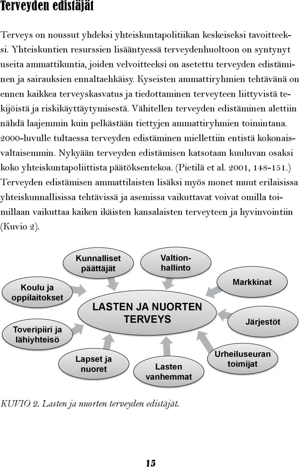 Kyseisten ammattiryhmien tehtävänä on ennen kaikkea terveyskasvatus ja tiedottaminen terveyteen liittyvistä tekijöistä ja riskikäyttäytymisestä.