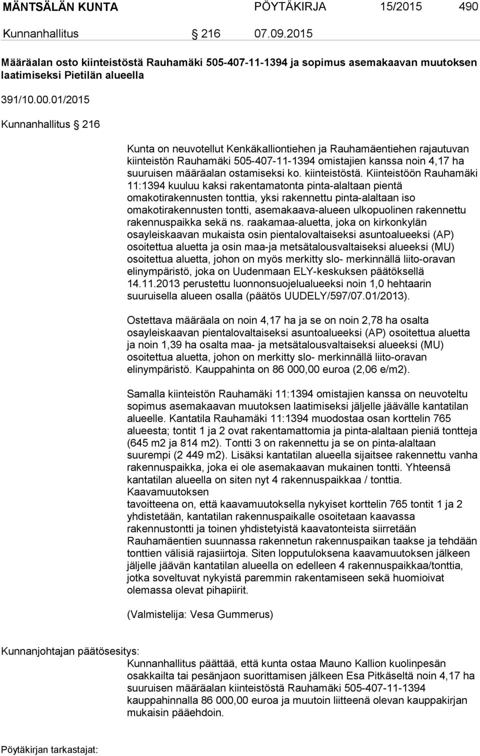 ko. kiinteistöstä.