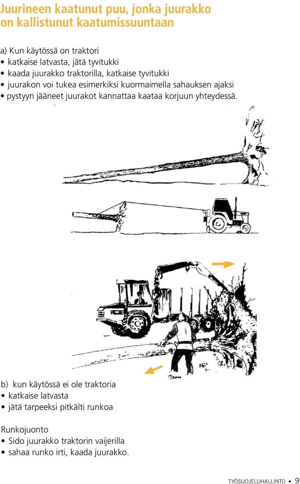 ajaksi pystyyn jääneet juurakot kannattaa kaataa korjuun yhteydessä.