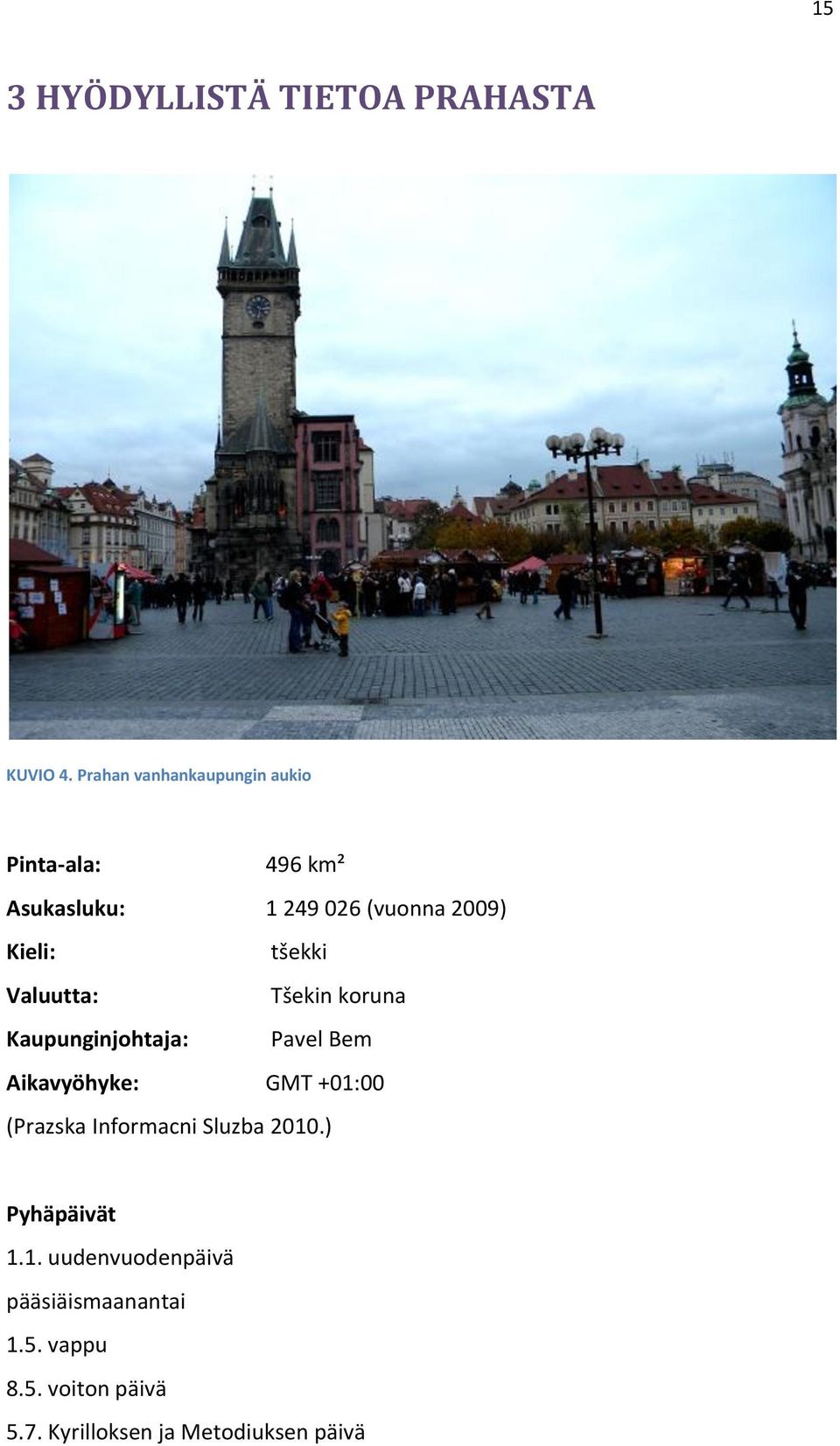 tšekki Valuutta: Tšekin koruna Kaupunginjohtaja: Pavel Bem Aikavyöhyke: GMT +01:00 (Prazska