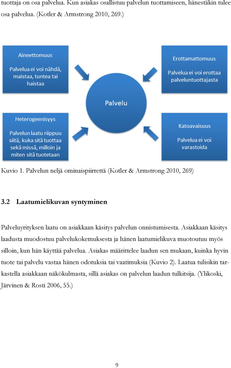 Asiakkaan käsitys laadusta muodostuu palvelukokemuksesta ja hänen laatumielikuva muotoutuu myös silloin, kun hän käyttää palvelua.