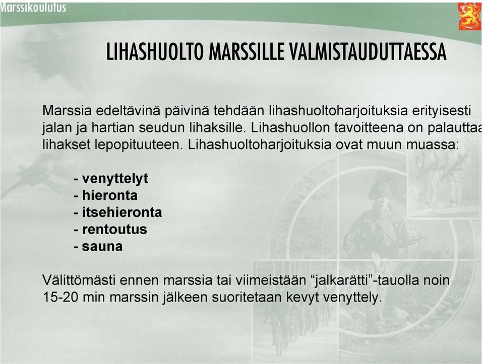 Lihashuollon tavoitteena on palauttaa lihakset lepopituuteen.