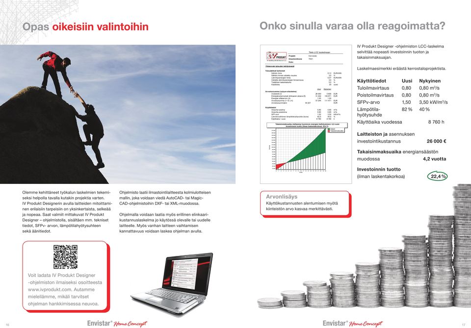 Tieto LCC laskelmaan Projekti Kerrostalo Ilmastointikone TK1 Koko Yhteenveto talouden kehityksestä Taloudelliset kertoimet Sähkön hinta Sähkön hinnan odotettu muutos Lämmitysenergian hinta Odotettu