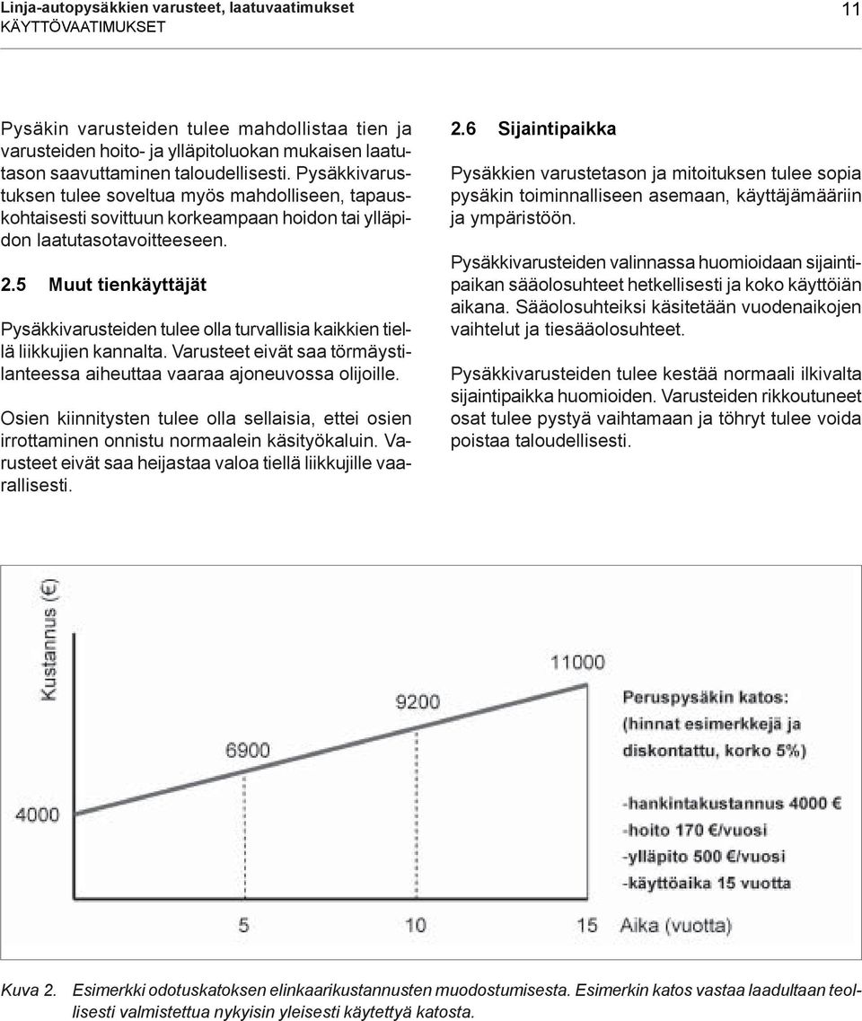 5 Muut tienkäyttäjät Pysäkkivarusteiden tulee olla turvallisia kaikkien tiellä liikkujien kannalta. Varusteet eivät saa törmäystilanteessa aiheuttaa vaaraa ajoneuvossa olijoille.