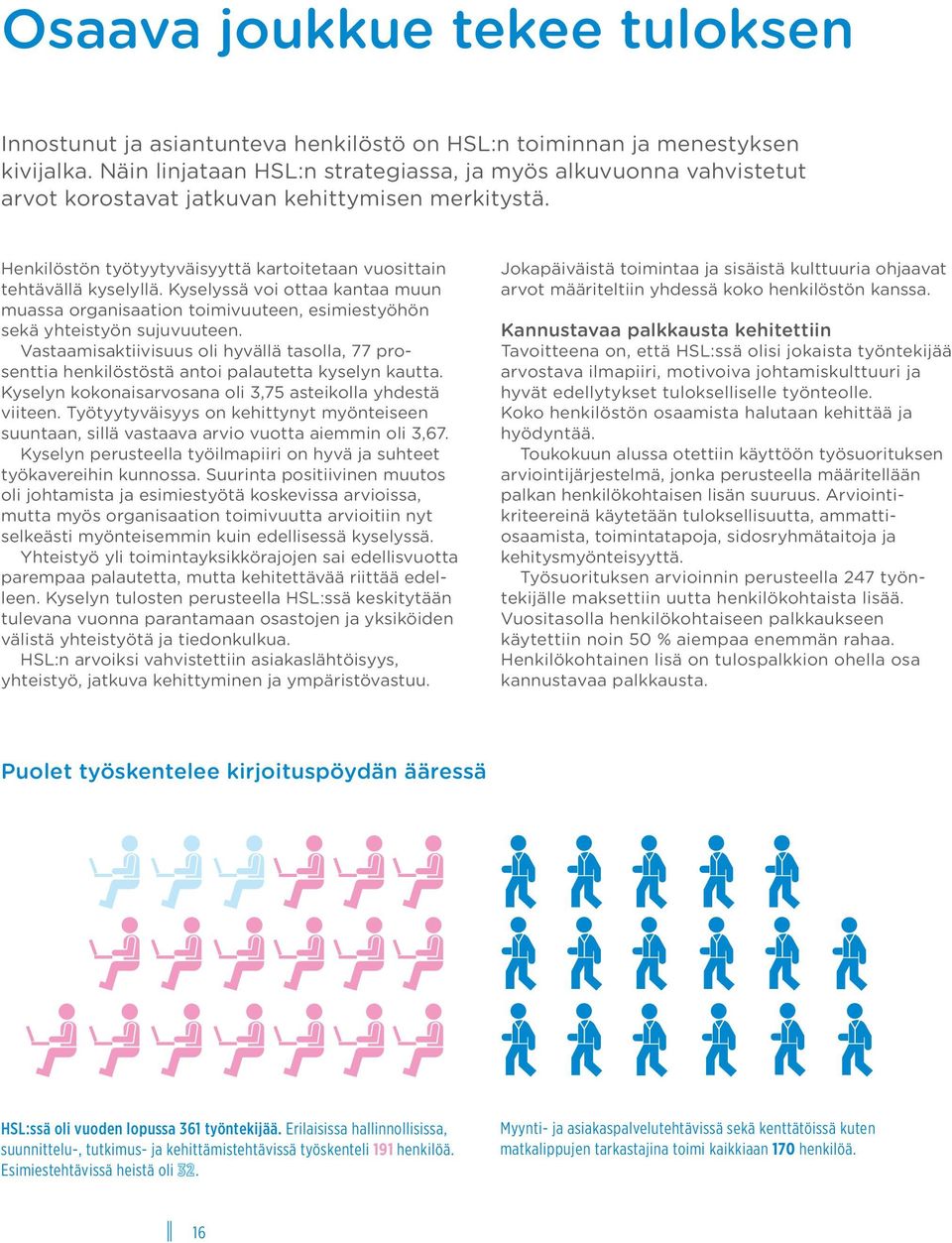 Kyselyssä voi ottaa kantaa muun muassa organisaation toimivuuteen, esimiestyöhön sekä yhteistyön sujuvuuteen.