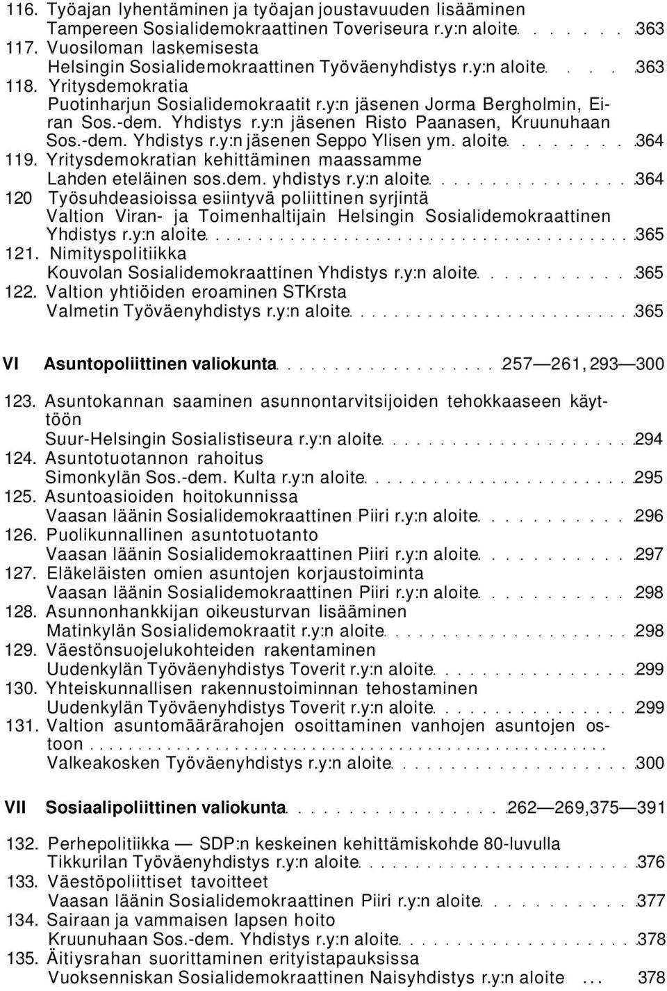 Yhdistys r.y:n jäsenen Risto Paanasen, Kruunuhaan Sos.-dem. Yhdistys r.y:n jäsenen Seppo Ylisen ym. aloite 364 119. Yritysdemokratian kehittäminen maassamme Lahden eteläinen sos.dem. yhdistys r.