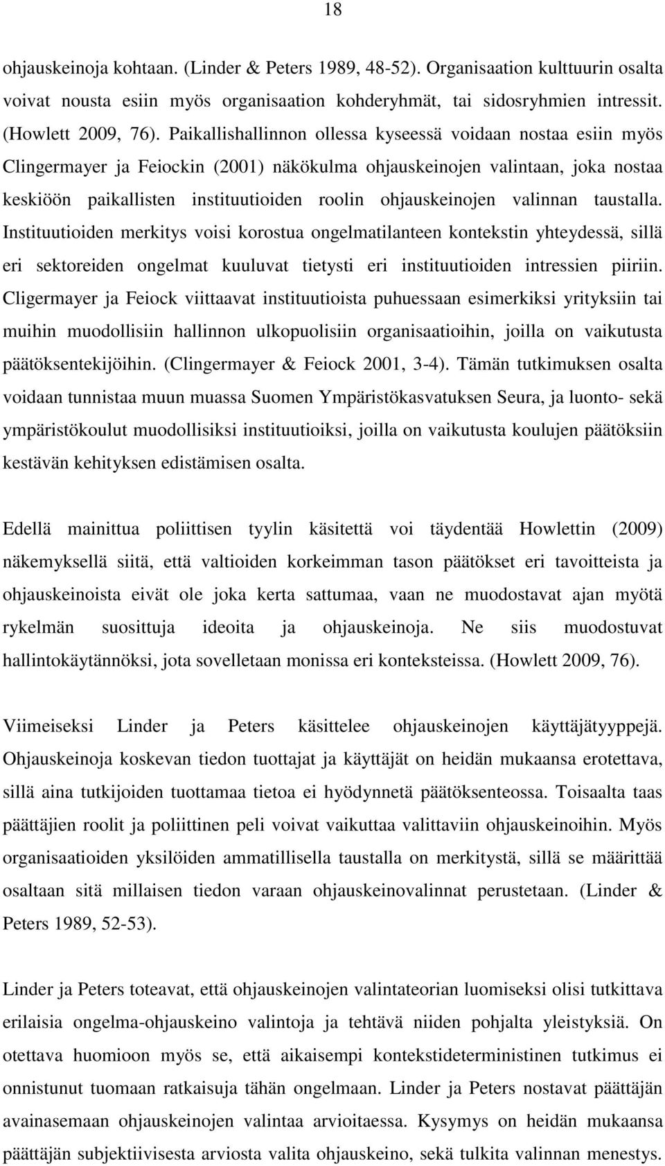 ohjauskeinojen valinnan taustalla.
