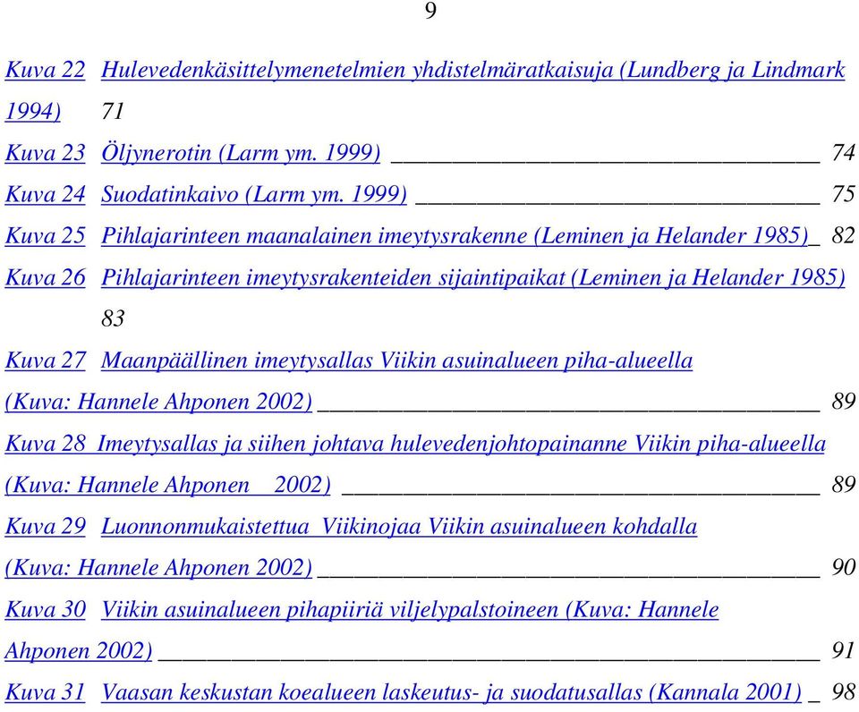 imeytysallas Viikin asuinalueen piha-alueella (Kuva: Hannele Ahponen 2002) 89 Kuva 28 Imeytysallas ja siihen johtava hulevedenjohtopainanne Viikin piha-alueella (Kuva: Hannele Ahponen 2002) 89 Kuva