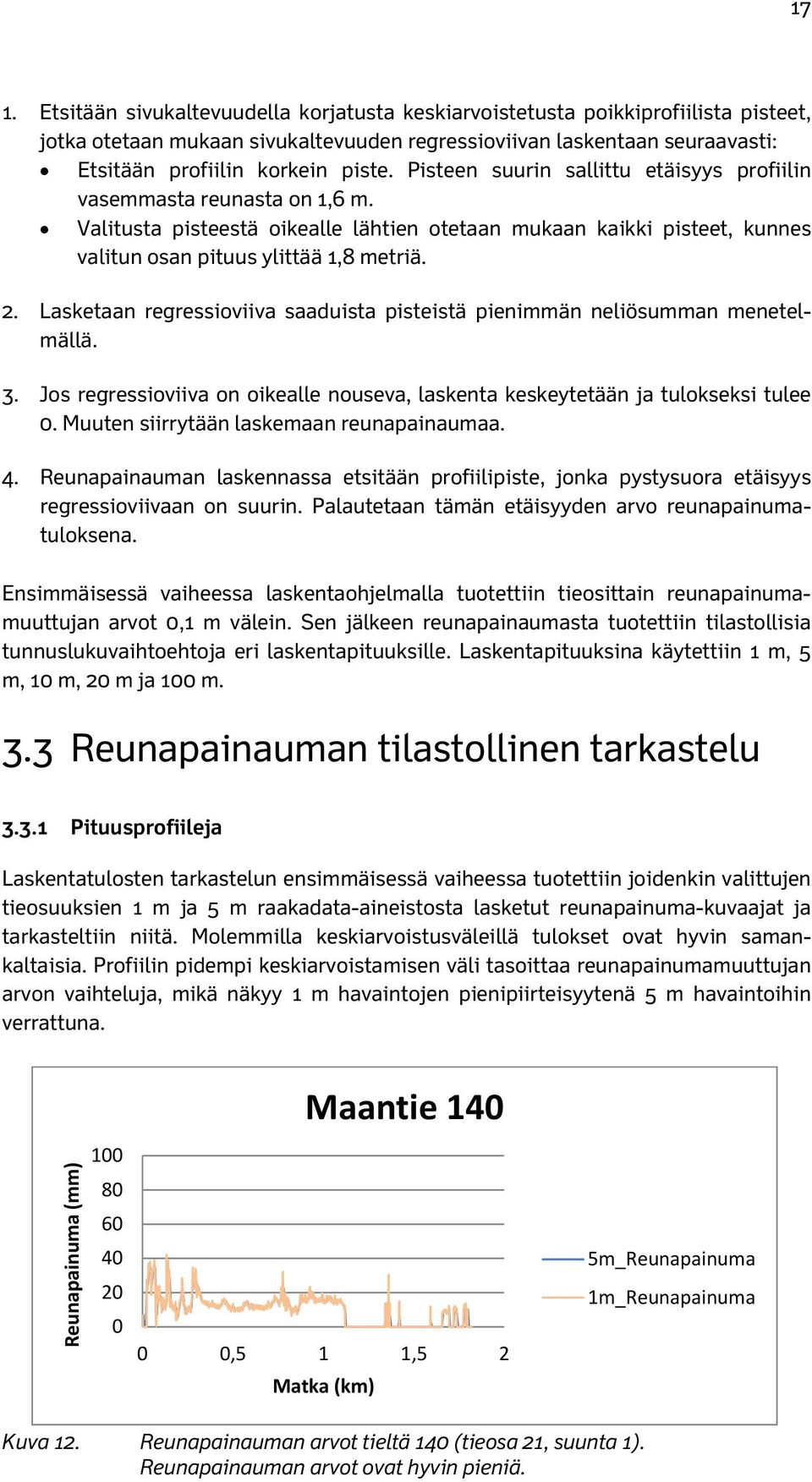 Lasketaan regressioviiva saaduista pisteistä pienimmän neliösumman menetelmällä. 3. Jos regressioviiva on oikealle nouseva, laskenta keskeytetään ja tulokseksi tulee.