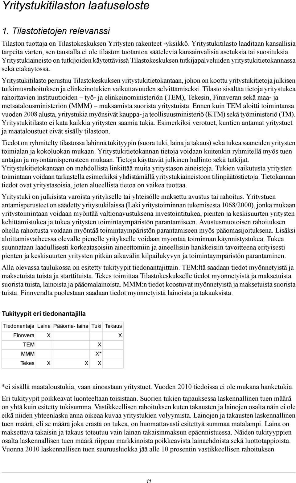 Yritystukiaineisto on tutkijoiden käytettävissä Tilastokeskuksen tutkijapalveluiden yritystukitietokannassa sekä etäkäytössä.