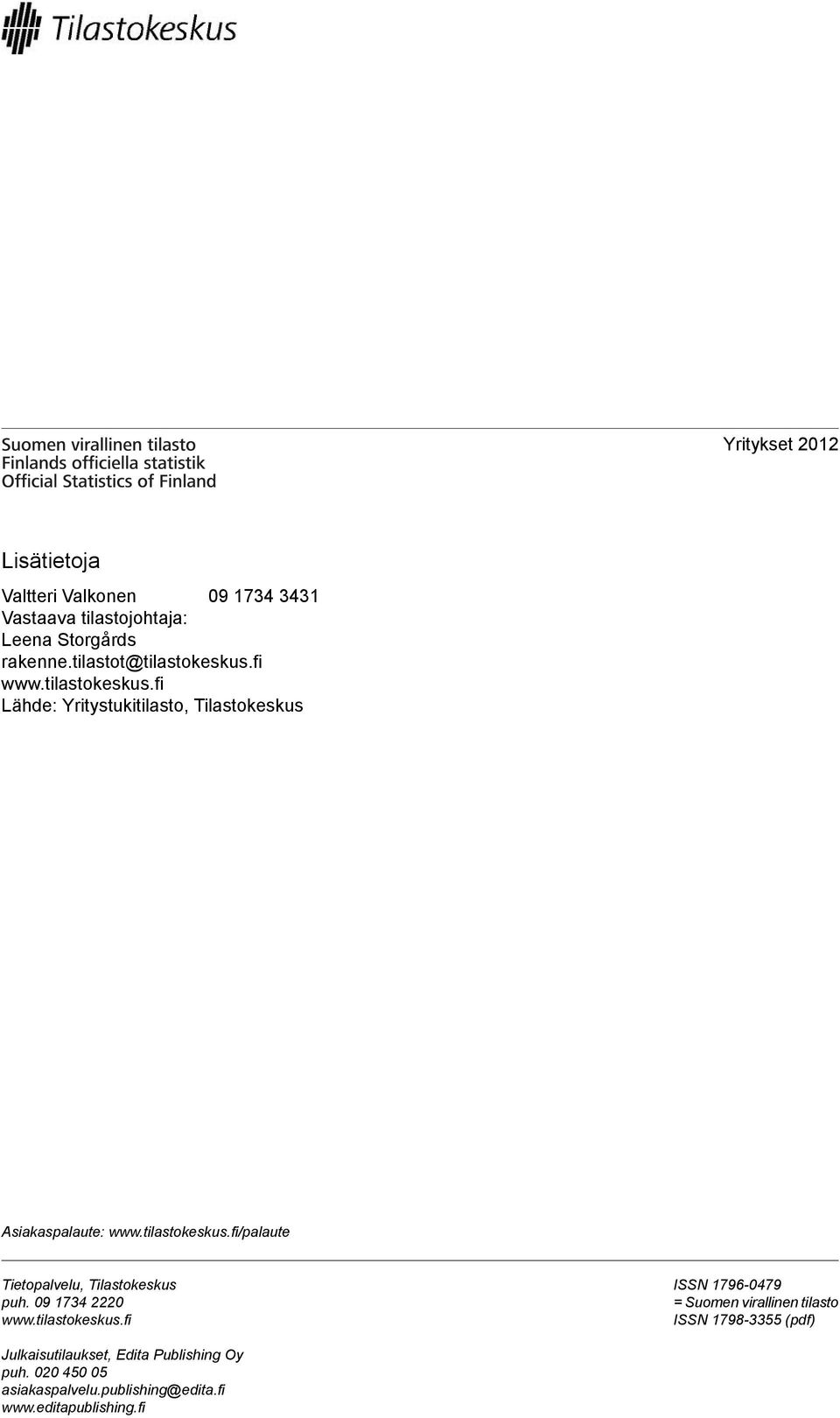 09 1734 2220 www.tilastokeskus.