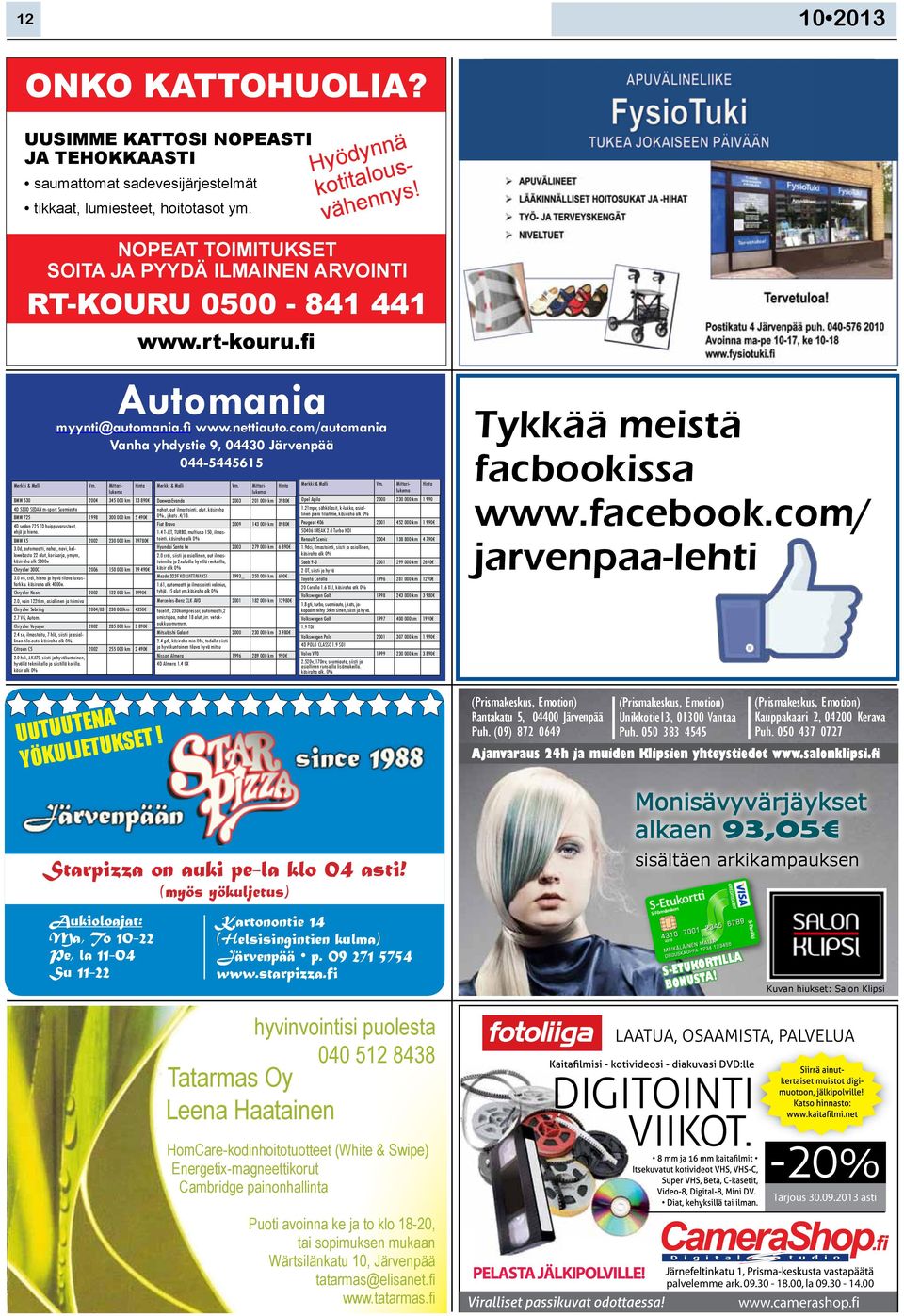 com/automania Vanha yhdystie 9, 04430 Järvenpää 044-5445615 Merkki & Malli Vm.