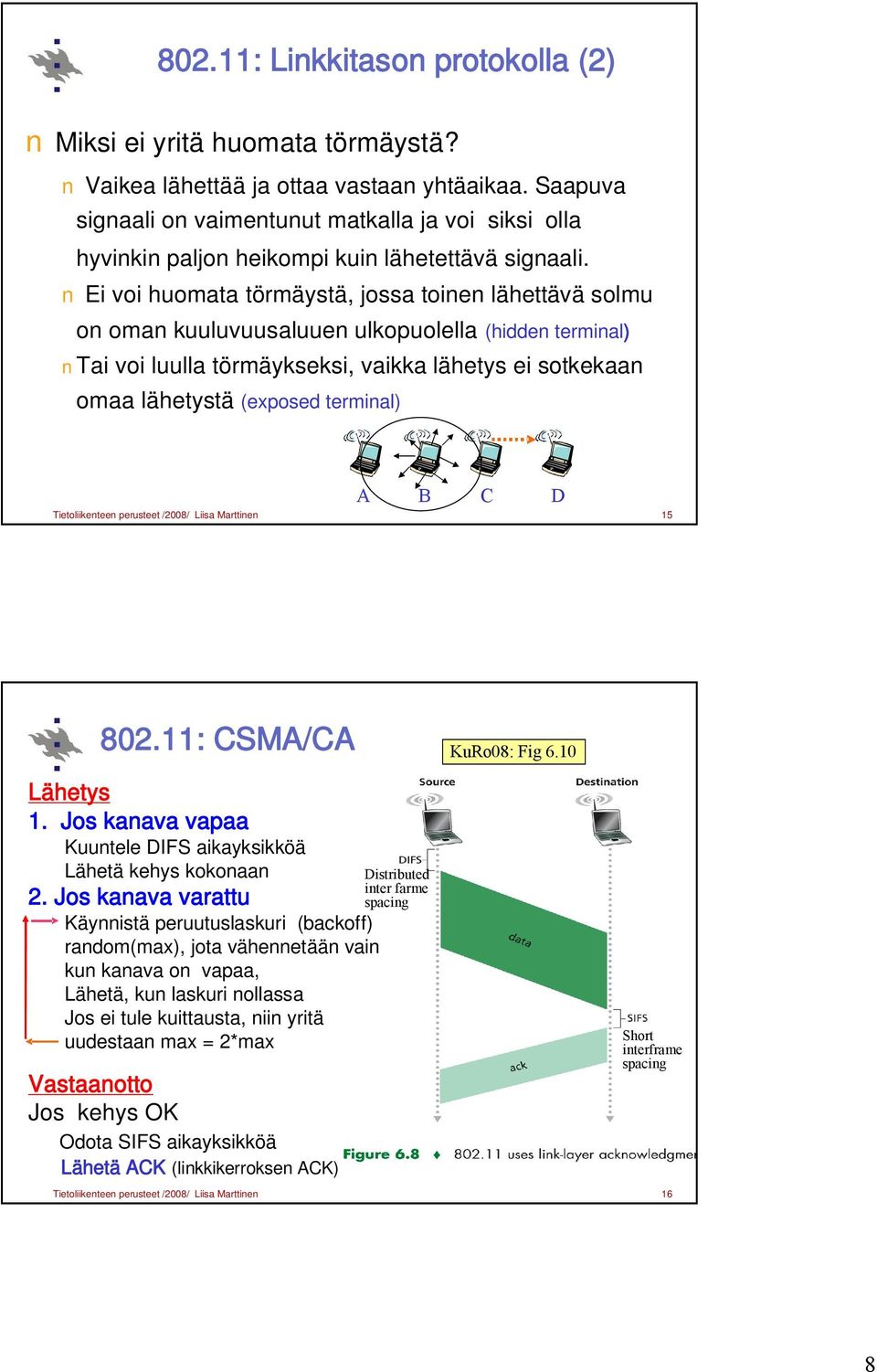 Ei voi huomata törmäystä, jossa toinen lähettävä solmu on oman kuuluvuusaluuen ulkopuolella (hidden terminal) Tai voi luulla törmäykseksi, vaikka lähetys ei sotkekaan omaa lähetystä (exposed