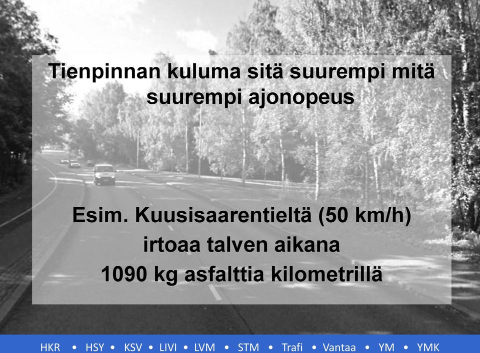 Kuusisaarentieltä (50 km/h) irtoaa