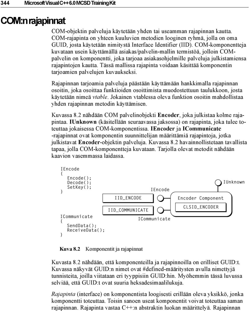 COM-komponentteja kuvataan usein käyttämällä asiakas/palvelin-mallin termistöä, jolloin COMpalvelin on komponentti, joka tarjoaa asiakasohjelmille palveluja julkistamiensa rajapintojen kautta.