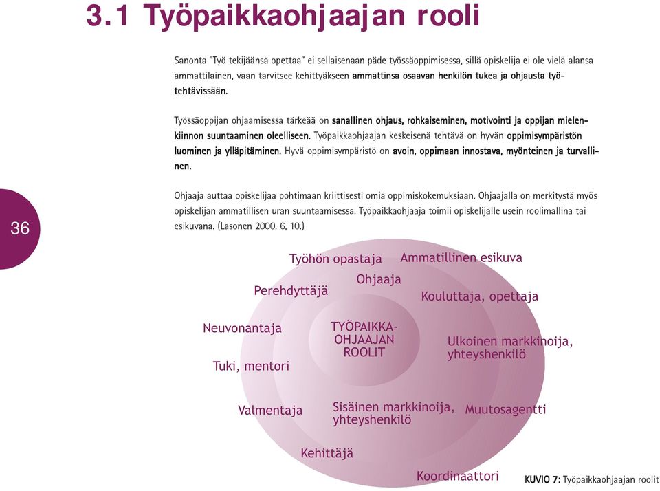 Työpaikkaohjaajan keskeisenä tehtävä on hyvän oppimisympäristön luominen ja ylläpitäminen. Hyvä oppimisympäristö on avoin, oppimaan innostava, myönteinen ja turvalli- nen.