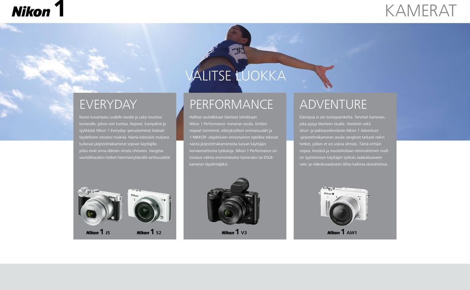 VALITSE LUOKKA PERFORMANCE Hallitse vauhdikkaat tilanteet tehokkaan Nikon 1 Performance -kameran avulla.