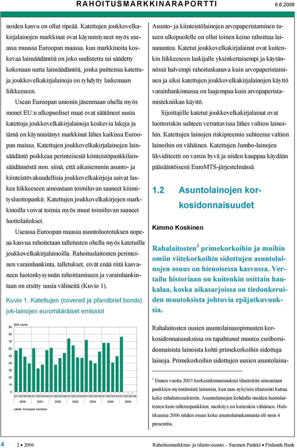 lainsäädäntöä, jonka puitteissa katettuja joukkovelkakirjalainoja on ryhdytty laskemaan liikkeeseen.