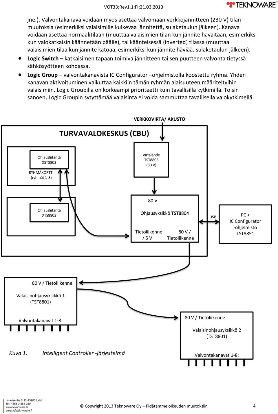 tilaa kun jännite katoaa, esimerkiksi kun jännite häviää, sulaketaulun jälkeen). Logic Switch katkaisimen tapaan toimiva jännitteen tai sen puutteen valvonta tietyssä sähkösyötteen kohdassa.