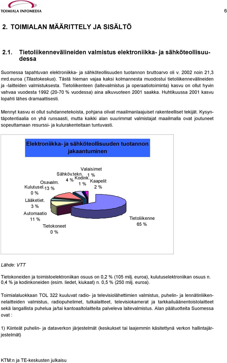 Tietoliikenteen (laitevalmistus ja operaatiotoiminta) kasvu on ollut hyvin vahvaa vuodesta 1992 (20-70 % vuodessa) aina alkuvuoteen 2001 saakka. Huhtikuussa 2001 kasvu lopahti lähes dramaattisesti.