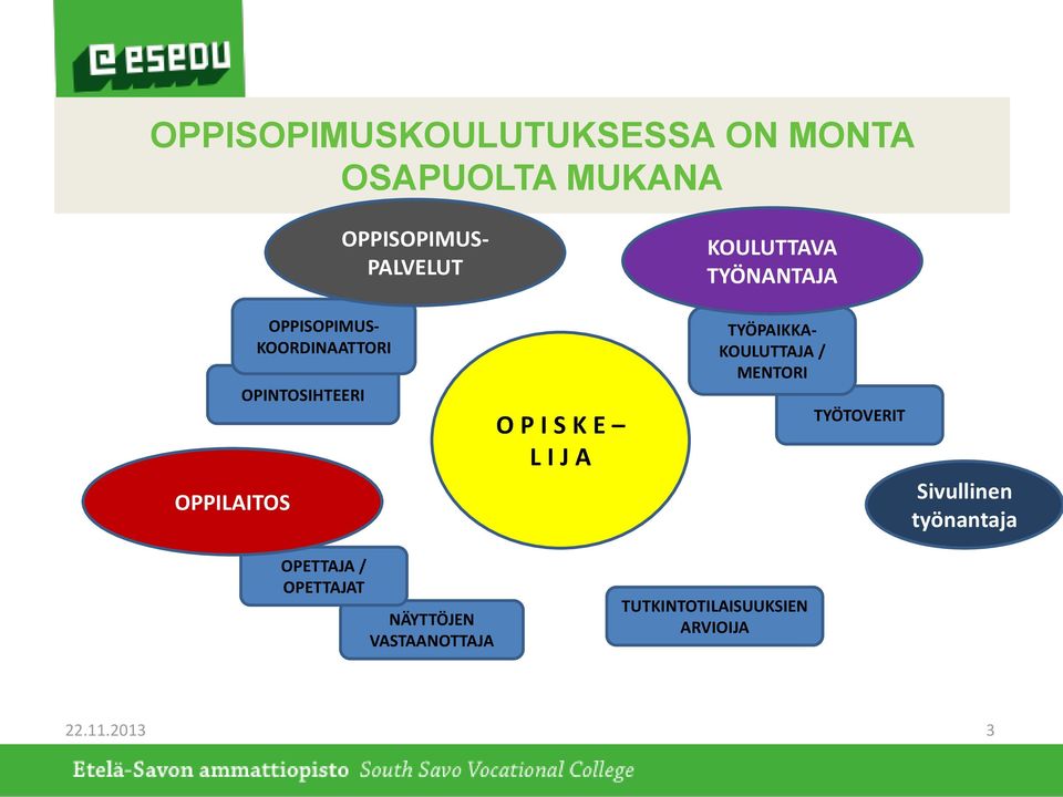 KOULUTTAVA TYÖNANTAJA TYÖPAIKKA- KOULUTTAJA / MENTORI TYÖTOVERIT Sivullinen