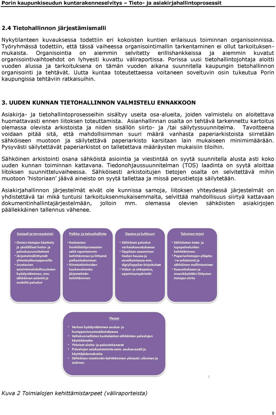 Organisointia on aiemmin selvitetty erillishankkeissa ja aiemmin kuvatut organisointivaihtoehdot on lyhyesti kuvattu väliraportissa.