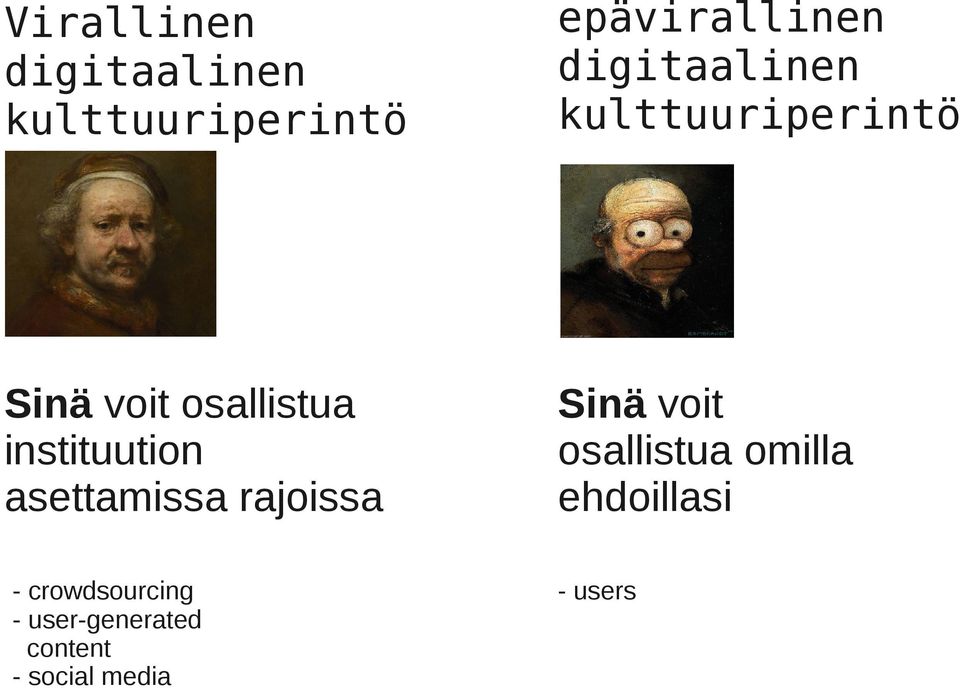 instituution asettamissa rajoissa Sinä voit osallistua