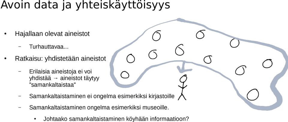 täytyy samankaltaistaa Samankaltaistaminen ei ongelma esimerkiksi kirjastoille