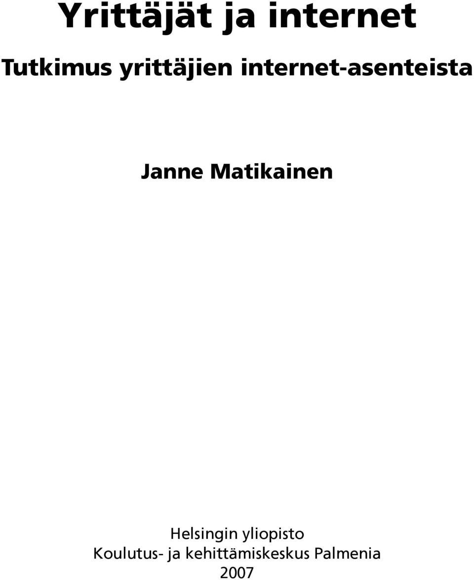 Janne Matikainen Helsingin