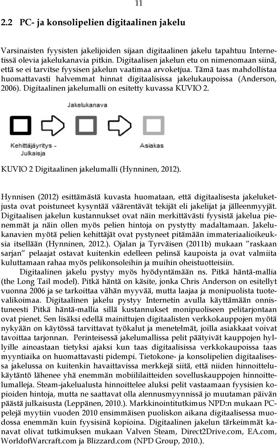 Tämä taas mahdollistaa huomattavasti halvemmat hinnat digitaalisissa jakelukaupoissa (Anderson, 2006). Digitaalinen jakelumalli on esitetty kuvassa KUVIO 2.