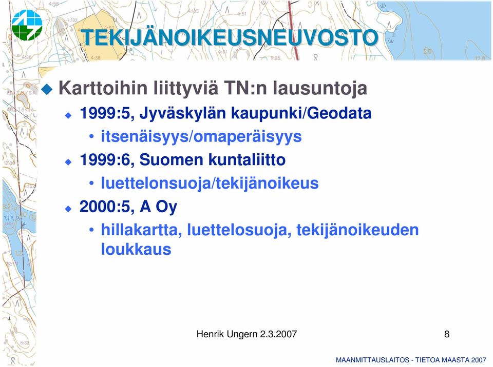 Suomen kuntaliitto luettelonsuoja/tekijänoikeus 2000:5, A Oy