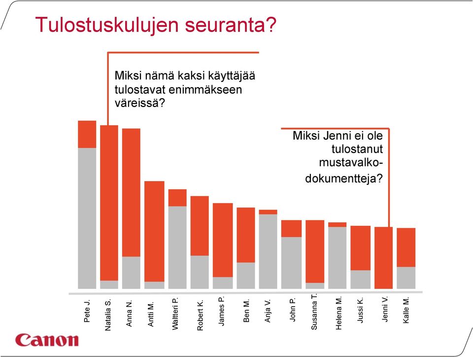 Miksi Jenni ei ole tulostanut mustavalkodokumentteja? Pete J.