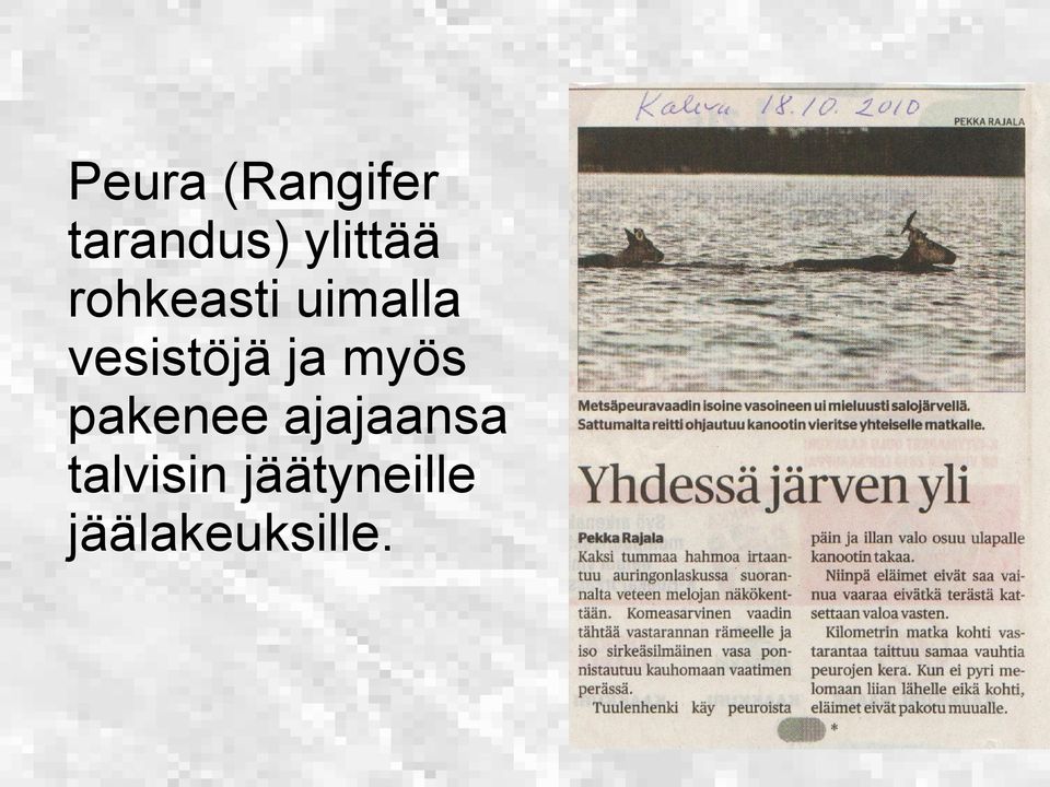 vesistöjä ja myös pakenee