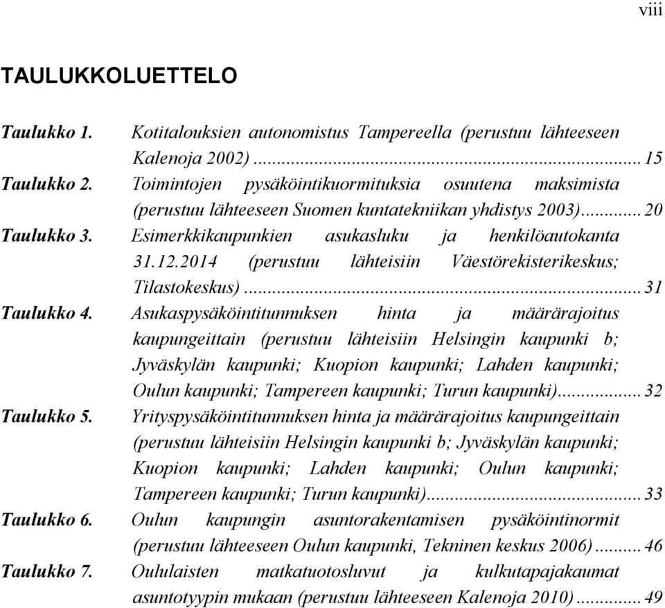 2014 (perustuu lähteisiin Väestörekisterikeskus; Tilastokeskus)... 31 Taulukko 4.