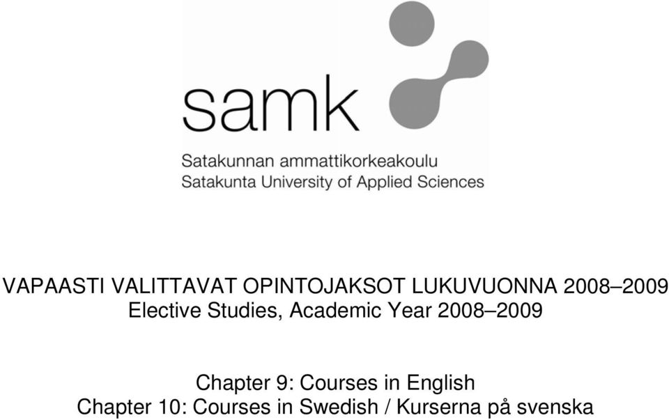 2008 2009 Chapter 9: Courses in English