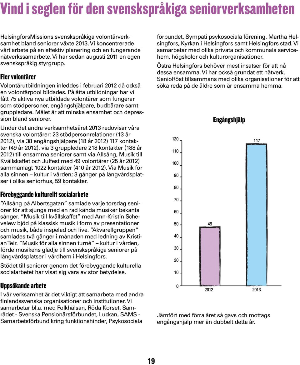 Fler volontärer Volontärutbildningen inleddes i februari 2012 då också en volontärpool bildades.