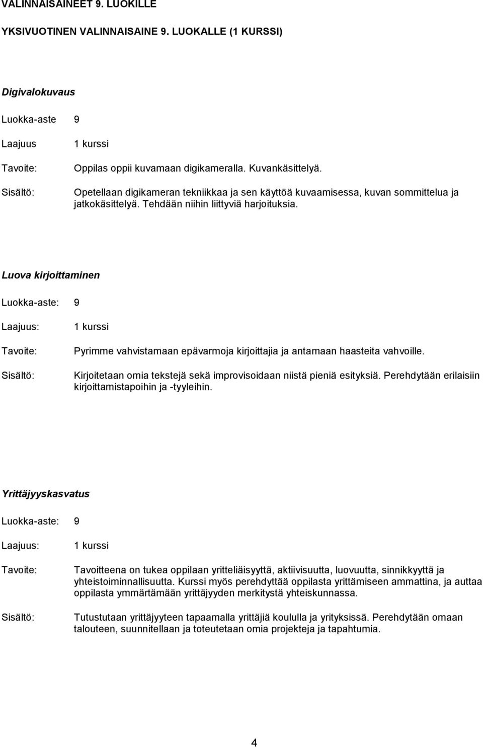 Luova kirjoittaminen Pyrimme vahvistamaan epävarmoja kirjoittajia ja antamaan haasteita vahvoille. Kirjoitetaan omia tekstejä sekä improvisoidaan niistä pieniä esityksiä.